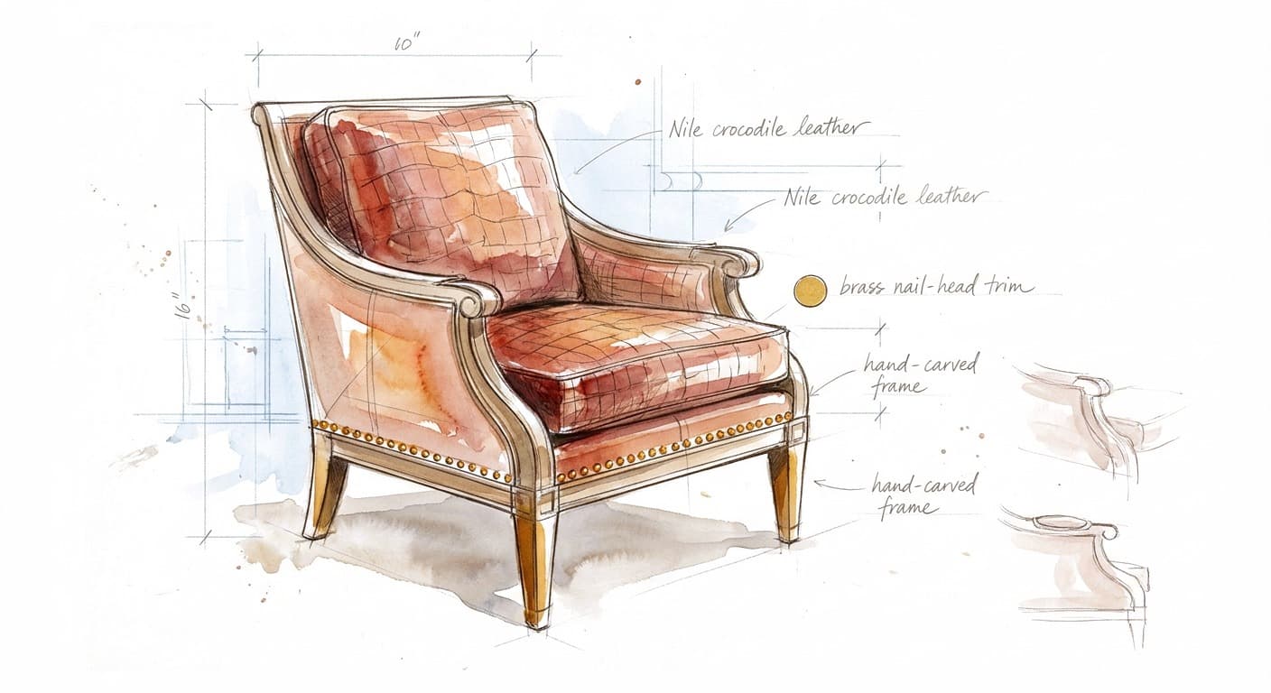 Lounge chair construction sketch