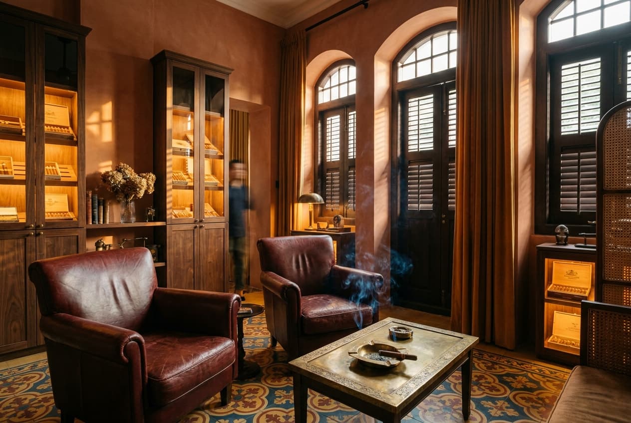 Inside Eterno — humidor room