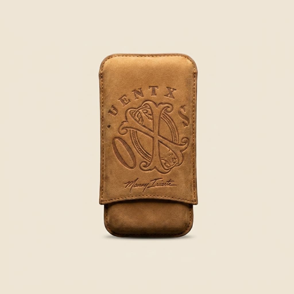 OXS Nobuk Leather 3-Cigar Case